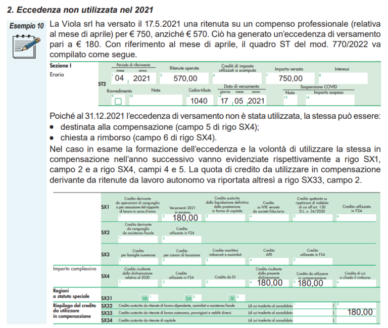 770/2022 Ritenute Versate In Eccesso Recupero | Salvatore Crapanzano